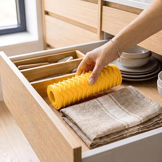 MicoYang Silicone Dish Drying Mat for Multiple Usage,Easy clean,Eco-friendly,Heat-resistant Silicone Mat for Kitchen Counter,Sink,Bar,Bottle,or Cup Yellow M 17 inches x 6 inches