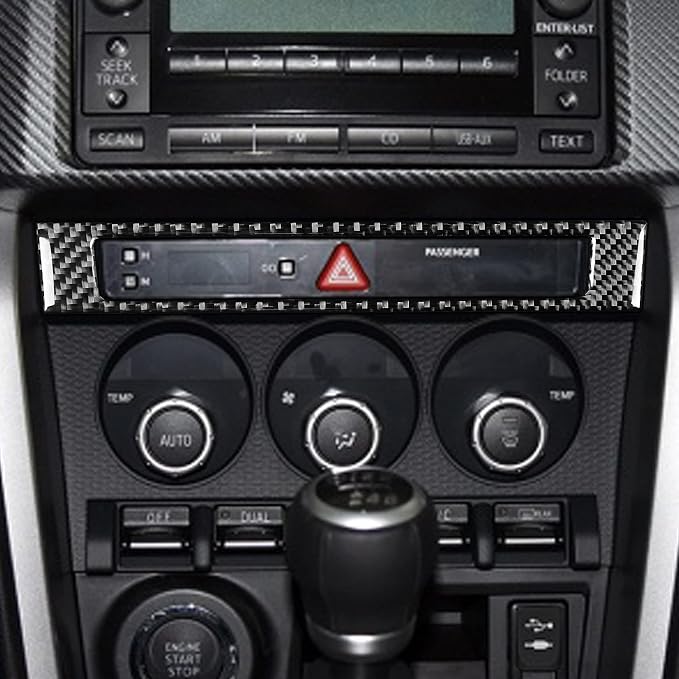 Real Carbon Fiber Trim for Subaru Accessories | for BRZ/Scion FR-S/Toyota 86 2016 2017 2018 2019 2020 Hazard Light Switch Button Panel Cover Interior Thick Overlay Decal