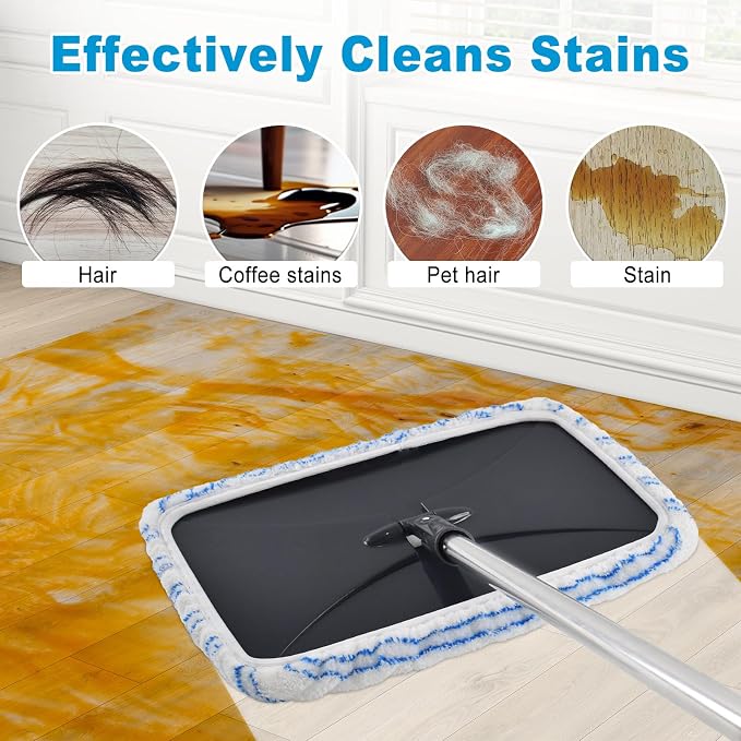 8 Pack Mop Heads Replacements for OCedar Hardwood Floor 'N More Microfiber Mops,Terry Cloth Mops Refills 15 x 8 Flat Dust Mop Pads for O Cedar mop, Washable Mopping Pads(Mop Handle Not Included)