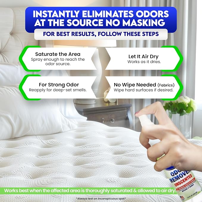 ZORBX Unscented Odor Eliminator 7.5 Oz 2-Pack, Daily Use, Hospital-Grade | Permanent Odor Remover for Pet & Human Urine, Smoke & Strong Odors, Carpet, Upholstery, Mattress, Bathroom, Basement & More
