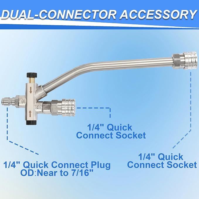 Tool Daily Foam Cannon with Dual Connector Accessory, 1/4" Quick Connect | 5 Pressure Washer Nozzle Tips, Foam Cannon for Pressure Washer, 1 Liter