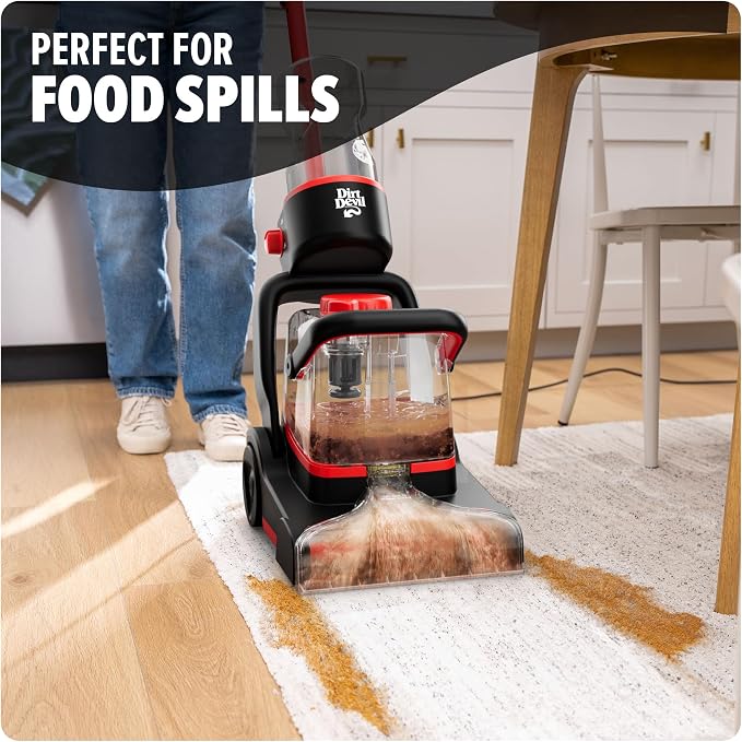 Dirt Devil Full Size Carpet Cleaner Machine for Carpet and Upholstery | Deep Cleaning Carpet Shampooer Machine with Two Cleaning Modes, Pair with Dirt Devil Carpet Cleaner Solution