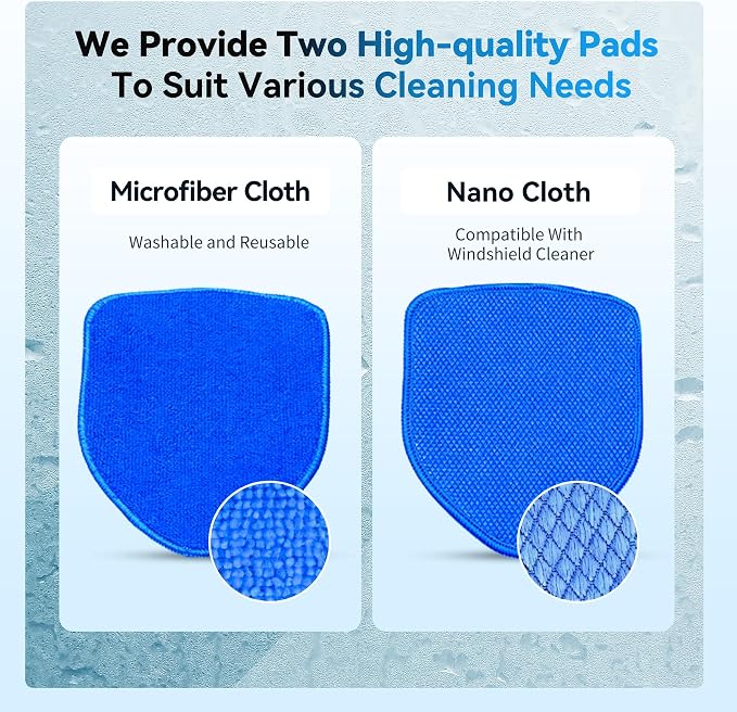 XINDELL Interior Windshield Cleaner Tool, Car Window Cleaning Kit with 5 Reusable Microfiber Pads, Extendable Handle & 360° Rotating Head, Safety Hammer, Streak-Free Auto Glass Wiper for Truck SUV RV