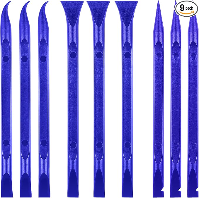 9 Pieces Plastic Scraper Tool Scratch Free Crevice Cleaning Sticker Remover Tool Multipurpose Non Scratch Scrapers for Tight Spaces, Kitchen, Crevices, Auto Detailing, Paint