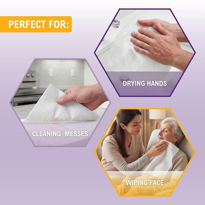 MED PRIDE Disposable Dry Wipes for Adults, Soft & Absorbent Personal Towels, Bulk 800 Count, Incontinence Care, Baby Wipes (800 Count (Pack of 1))