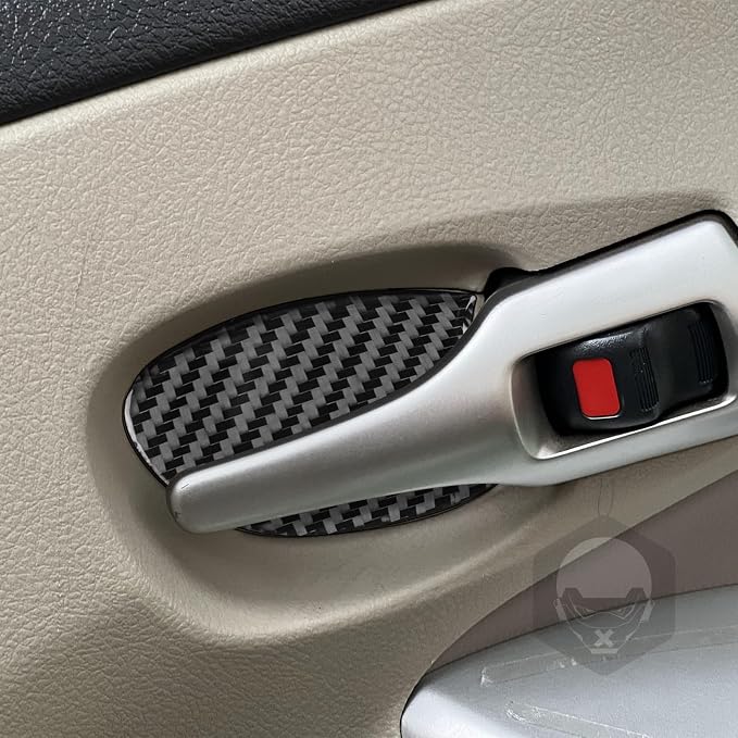 Door Bowl Handle Trim for Toyota Corolla 2009-2013 Accessories Black | Soft Carbon Fiber | Upgrades for Car | Only for Left-Hand Drive | Anti-Scratch | Sporty Style