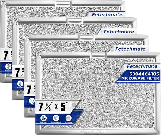 4-Pack 5 x 7-5/8 Microwave Grease Filter 5304464105 WB06X10608 Microwave Grease Filter by Fetechmate Replace 5304517871 5304478913 5304509444