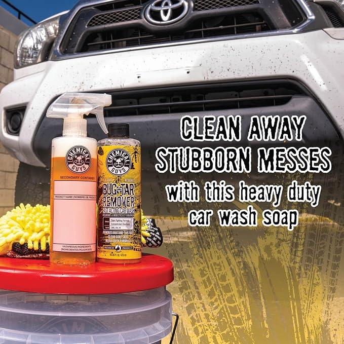 Chemical Guys, Bug & Tar Remover, Fast-Acting Pre-Wash for Paint, 16 oz | Loosens baked-on bugs, tar, sap and bird droppings before a wash, safe on paint, glass, chrome and plastic