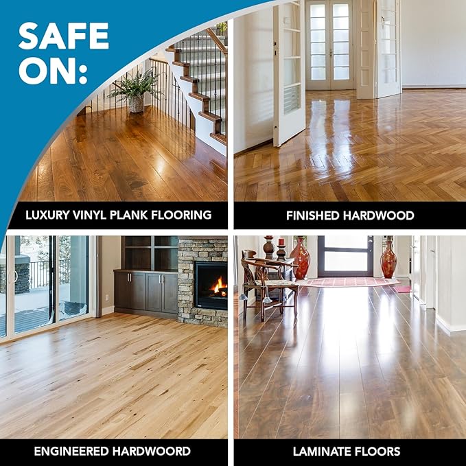 Weiman Hardwood Floor Cleaner for Finished Hardwood, Engineered Flooring, Vinyl & Laminate Surfaces - Streak-Free Shine, No Residue - 32 oz (2 PACK)