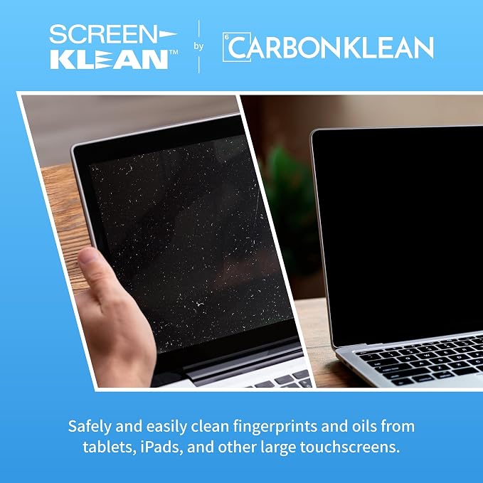 ScreenKlean Tablet Screen Cleaner - Compatible with iPad, Android & Amazon Tablet - with Carbon Microfiber Tech-Injected Red-1 Count (Pack of 1)