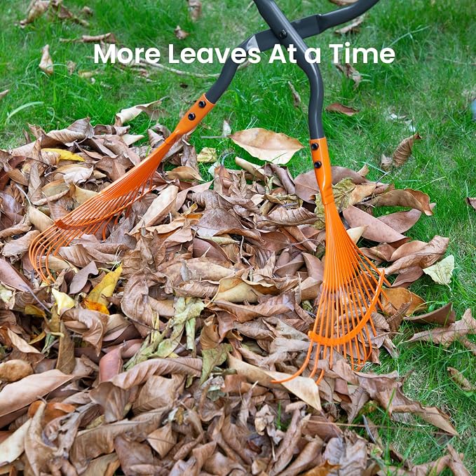 Leaf Grabbers for Yard Work, Leaf Picker Upper Grabber with Long Steel Handle & Wide Steel Claw, Cushioned Grip, Leaf Pickup Tools for Leaves, Lawn Clippings, Twigs Yard Waste