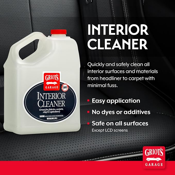 Griot's Garage Interior Cleaner Spray for Car Seats, Carpet, Upholstery Fabric, Floor Mat, Vinyl, Dashboard, Ideal for Truck, SUV, RV, Boat, and More, 11105, 1 Gallon (128 Fl Oz)