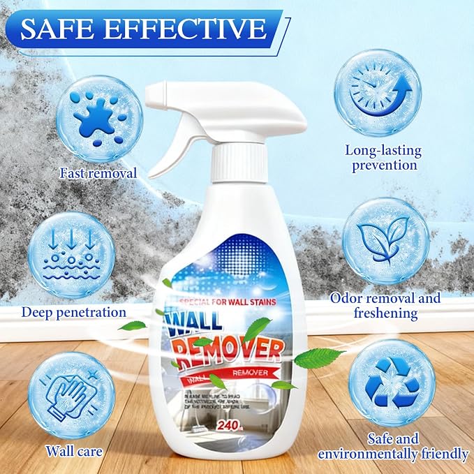 Highly Effective Removal Spray,Wall Cleaner Spray,Multi-Surface Cleaning Solution,For Wood,Tile,Fabric,Bathrooms,Kitchens,Long-Term Protection