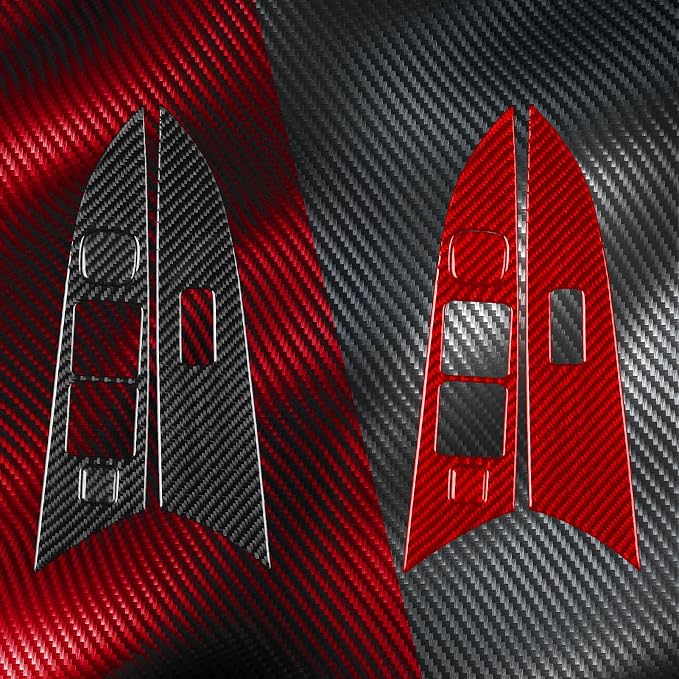 Fit for Mazda 3 2004-2009 Carbon Fiber Door Window Switch Stickers | Door Window Switch Panel Trim Decorations | Accessories | Anti-scratch | Self-adhesive