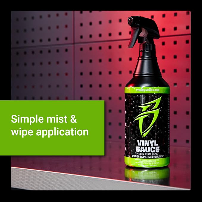 Boat Bling VS-0032 Vinyl Sauce Premium Vinyl and Leather Cleaner, 32 Oz., for Boats, RVs, Powersport Vehicles and More | Marine cleaner lifts grime and sunblock from vinyl interiors with a non-caustic mist-and-wipe formula; OEM approved