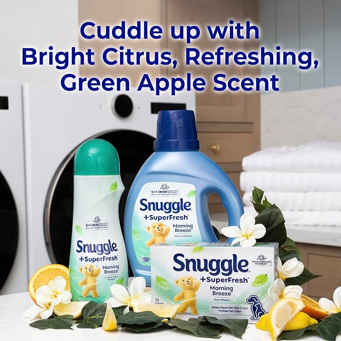 Snuggle SuperFresh Dryer Sheets, 200 Count, Morning Breeze