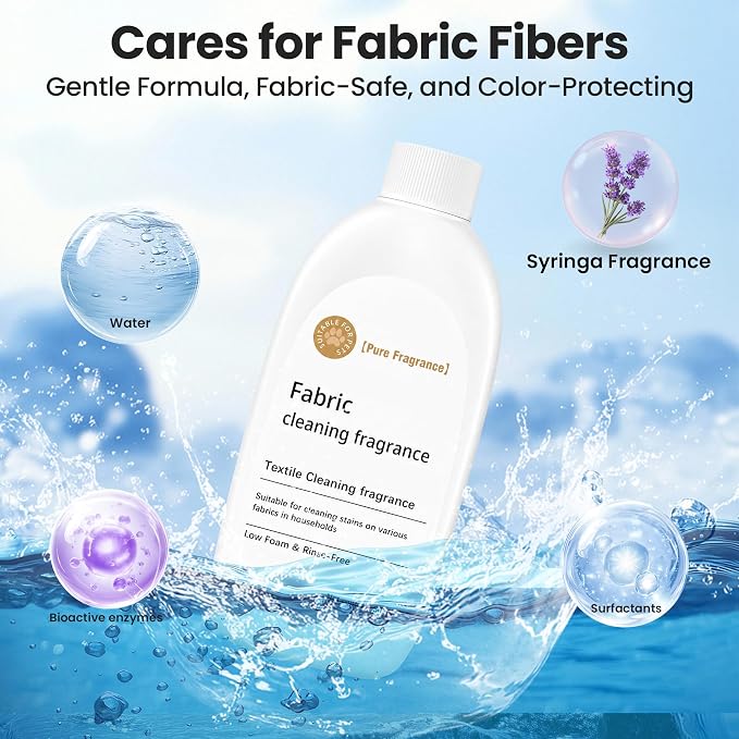 2-Pack Fabric Cleaning Solution Refill Compatible with Uwant Carpet Cleaner | Low-Foam Deep Cleaning Formula for Upholstery, Carpet, Couch, Mattress & Car Interior,(16.9 fl oz)
