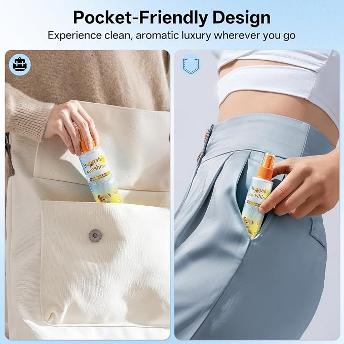 Fabric Freshener Odor Eliminator Spray, Travel Size, 5.07 oz 2 Pack | Alcohol-Free, Kids & Pets Safe, No Water Stains, Leakproof Travel Bottle, Freshens Clothes & Linens, Long-Lasting Apple Scent