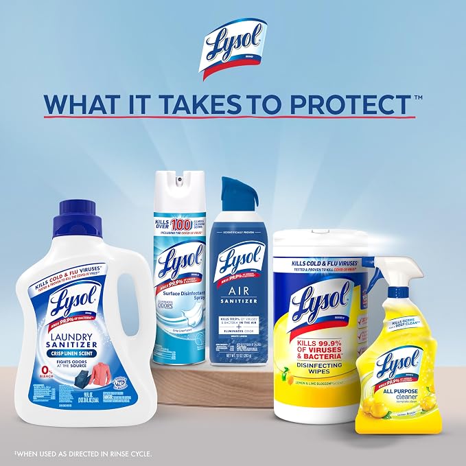 Lysol Tough Odor Eliminator Laundry Sanitizer Additive, Sanitizing Liquid for Gym Clothes and Activewear, 0% Bleach, Eliminates Odor Causing Bacteria, 90oz