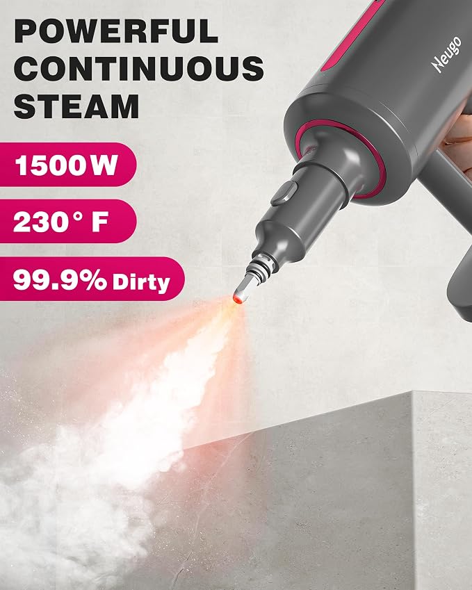 Steam Mop for Floor Cleaning, 7in1 Handheld Steamer Cleaner Detachable for Hardwood Laminate,Vinyl,Carpet,Tile,Grout,All Floors, Multi Purpose for Home,1500W 230℉ 23ft Cord,Front Sprayer