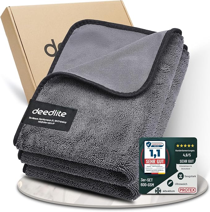 Deedlite Bath Wipes Shower Cleaning Cloths, Premium Car Drying Towel | Ultra Absorbent Twisted-Loop Design| Microfiber Towel for Car, Shower Cabin, Household