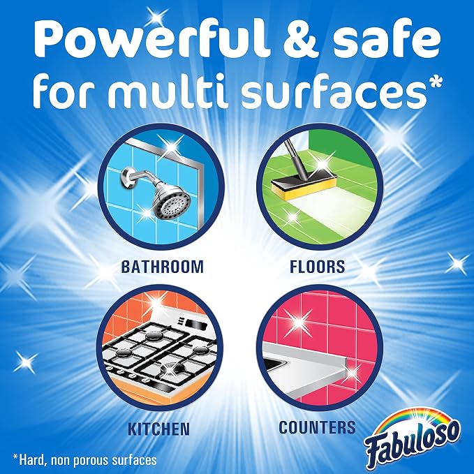 Fabuloso Multi-Purpose Cleaner and Floor Cleaner, 2X Concentrated Formula, Long-Lasting Freshness, Spring Fresh Scent, 56 oz (Pack of 2)