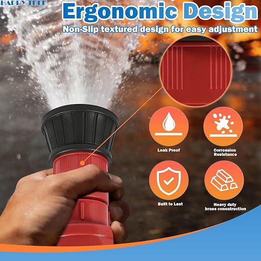 Happy Tree 2" NPSH Fire Hose Nozzle Thermoplastic Fire Equipment Constant Flow Fog Nozzle