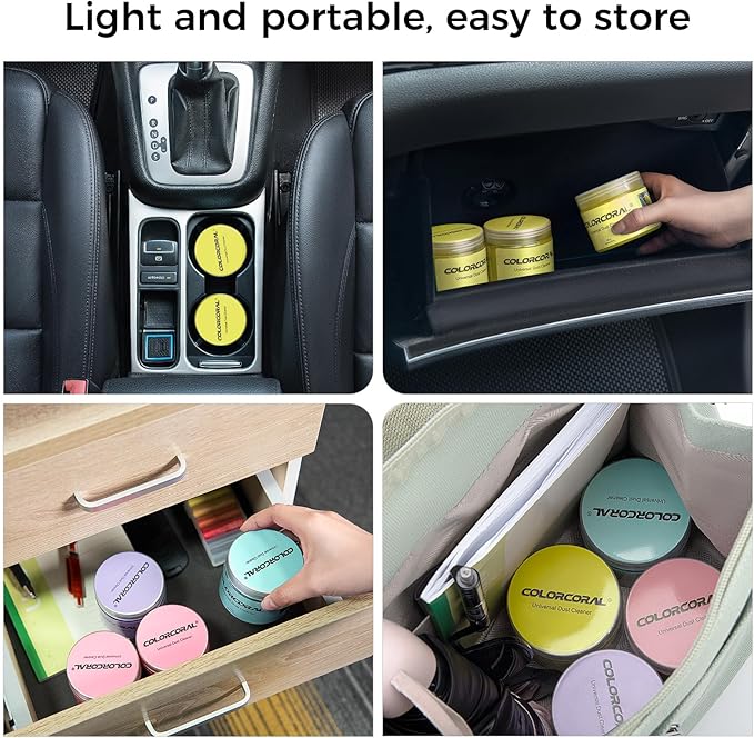 ColorCoral 2Pack Keyboard Cleaning Gel Kit Universal Dust Cleaner,Yellow | Car cleaning putty for PC Keyboard Car Detailing Slime Cleaning Laptop Dusting Home Office Electronic Computer Cleaning Slime