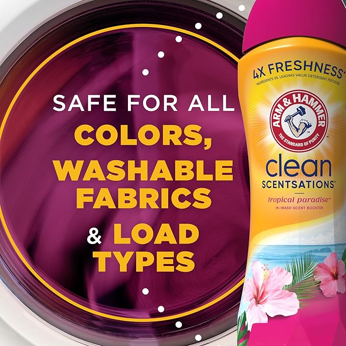 Arm & hammer In-Wash Scent Booster, Tropical Paradise, 24 oz | In-Wash Laundry Fragrance, Tropical Paradise Scent, Lasting Freshness for Clothes and Towels, Laundry Additive