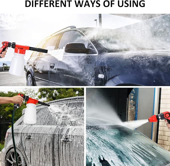 35Pcs Car Wash Detailing Kit Cleaning Kits with Foam Gun Sprayer Collapsible Bucket Brush Large Wash Mitt Towels Complete Interior Exterior Car Washing Supply Set Black