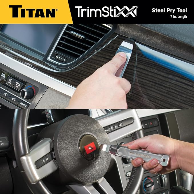 Titan 11571 Trim Stixx 7-Inch Wedge Pry Bar Tool with Razor-thin Angled Pry End