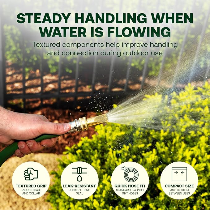 Rain Bird HENZLB2SWP 2-Inch Lead-Free Solid Brass Fan Sweeper Hose End Nozzle - High Pressure Garden Hose Sprayer with Flat Fan-Like Broom Spray Pattern, 3/4 in. GHT Connection for Outdoor Cleaning