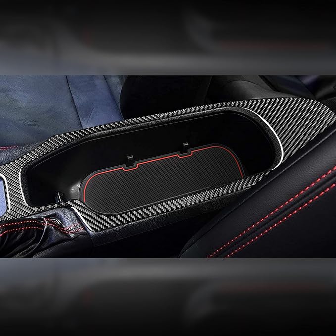 Real Carbon Fiber Trim for Subaru Accessories | for BRZ 2016 2017 2018 2019 2020 Central Armrest Center Control Panel Interior Thick Overlay Decal - B