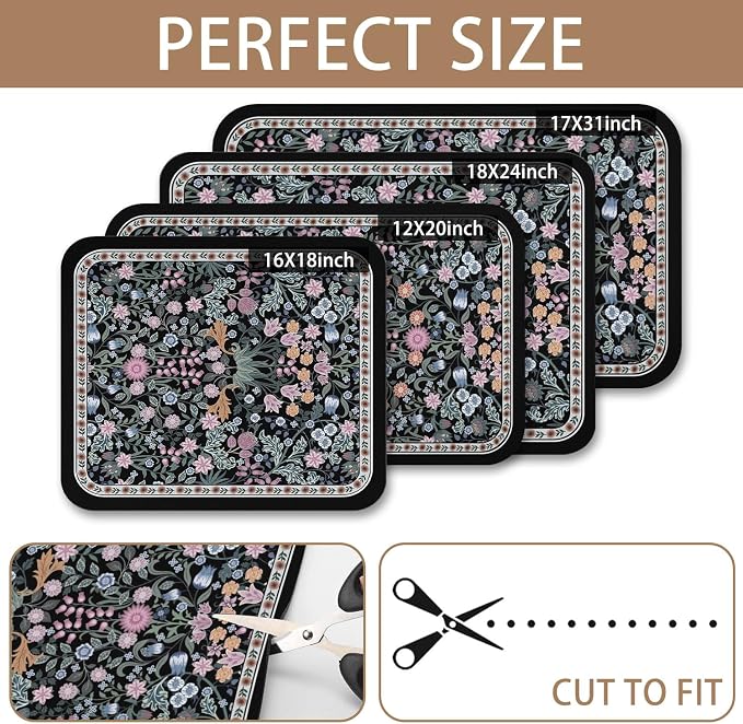 Dish Drying Mat for Kitchen Counter 17x32 Inch, Boho Quick Dry Coffee Mat | Made of super absorbent diatomite that quick dries dishes, coffee machine & sink area. Non-slip rubber base for countertop