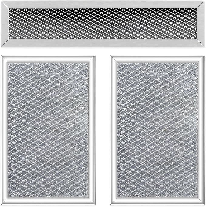3Pcs Microwave Grease and Charcoal Filter Set Compatible with GE PVM9179DF2WW PVM9179DF3WW PVM9179DK5WW PVM9179DK6WW PVM9179ER1ES PVM9179SR1SS