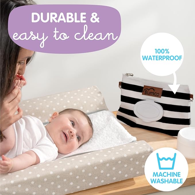 Bumco Diaper Clutch - Portable Wipes Dispenser & Baby Travel Essential, Airtight Baby Wipes Dispenser, Refillable Wipes Container, Travel Baby Essentials, Baby Wipe Dispenser, Diaper Bag Purse