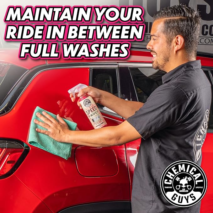 Chemical Guys, Speed Wipe Quick Detailer Spray, High Gloss Shine, 16 oz | Spray-and-wipe detailer adds instant streak-free gloss on paint, glass, wheels and trim between full washes