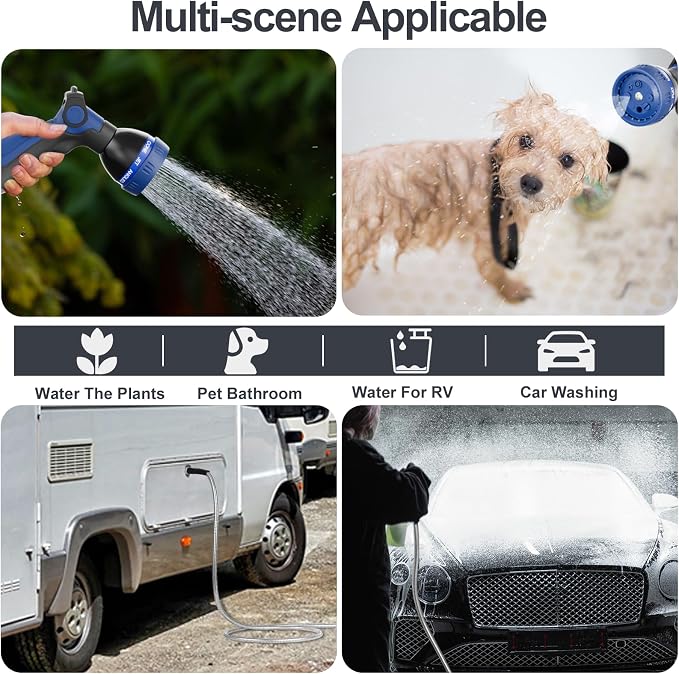 SPECILITE 100ft 304 Stainless Steel Metal Garden Hose with Nozzle | Puncture Resistant, Flexible, Never Kink & Tangle, Heavy Duty Water Pipe for Yard, Outdoor, Lawn