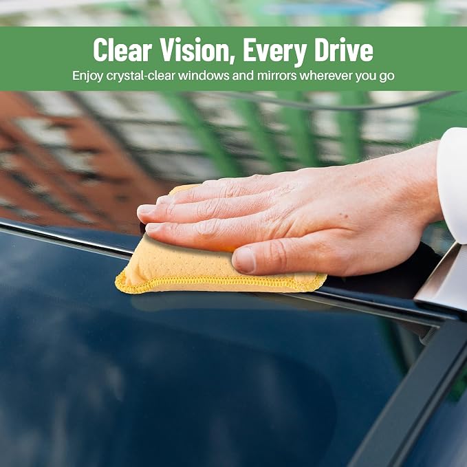 Evelots 4-Pack Windshield Cleaner Inside Car Window Cleaning Tools, Yellow | Set of 4 yellow tools helps clean interior car windows and hard-to-reach windshield glass while reducing awkward stretching.