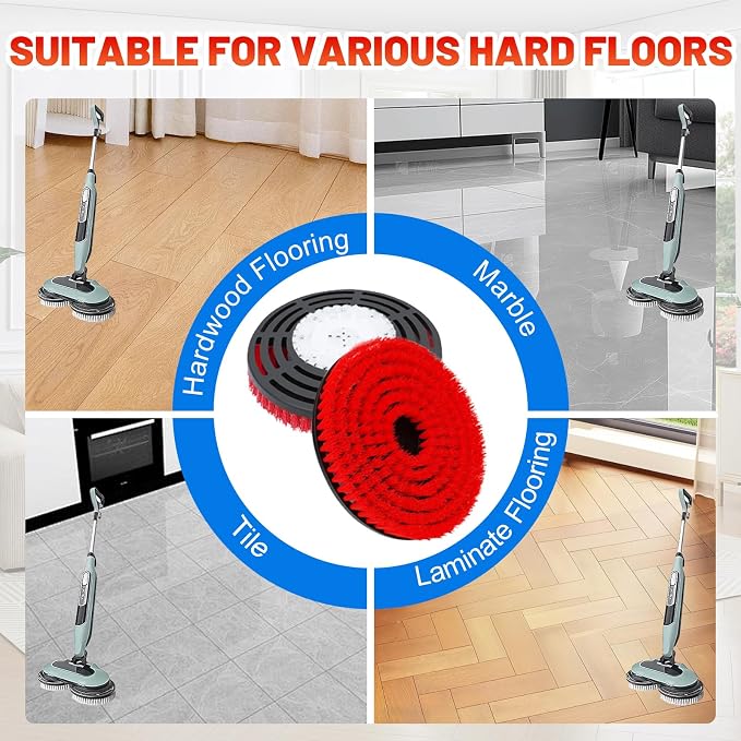 2 Pack Upgraded Replacement Pads for Shark Steam Mop - Advanced Scrubbing Brush Heads with Microfiber Surface | Deep Cleans Grout & Removes Stubborn Stains | Fits S7000/S8201/S8001/S7201 Models