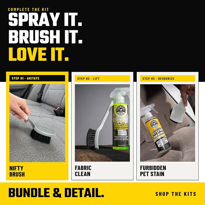 Chemical Guys, The Nifty Interior Detailing Brush, Soft Bristle, 2 Pack | Soft-bristle brushes clean vents, dashboards, steering wheels, door panels and cup holders, two pack