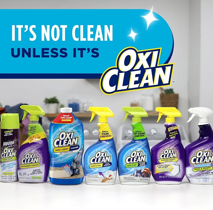OxiClean Large Carpet Cleaner Liquid Solution, 64 fl oz | Steam Cleaning Machines, Carpet Cleaner Solution, Carpet Shampoo, Deep Cleans Carpet Fibers