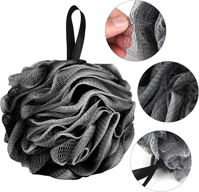 Fu Store Loofah Sponge Shower Loofahs 50g Bath Sponges Mesh Balls Body Scrubber Exfoliator Wash Back Scrubber Bathroom Men Women 4 Pack Scrubbers Cleaning Bathing Accessories