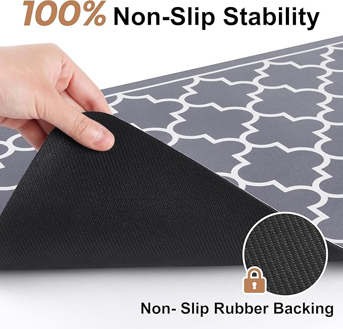 WISELIFE Dish Drying Mat Super Absorbent Drying Mat Large Dish Drying Mats for Kitchen Counter Easy Clean Dish Mat Kitchen Drying Mat15"x 18" Stylish Grey