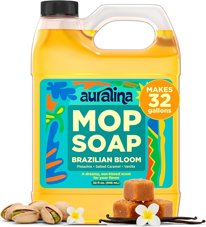 Mop Soap - Brazilian Waves Concentrated Floor Cleaner | Highly scented, concentrated formula. No residue, pet safe. Ideal for hardwood, tile & laminate. 32oz makes 50+ mop fills.
