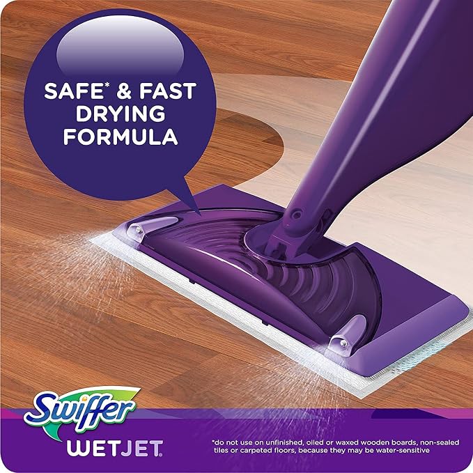 Swiffer Wetjet Hardwood Floor Mopping and Cleaning Solution Refills, All Purpose Cleaning Product, Open Window Fresh Scent, 1.25 Liter, 2 Pack (Packaging may vary)
