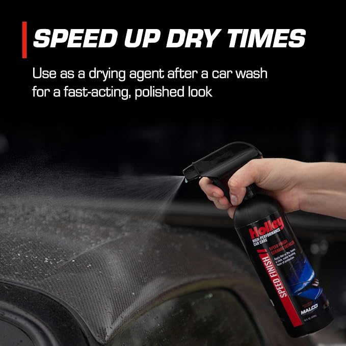 Holley Speed Finish - Ceramic Detailing Spray - High-Performance Car Care, Fast Acting, Quick Drying - Spray on Any Vehicle Surface to Repel Water and Protect Paint - 16 oz.