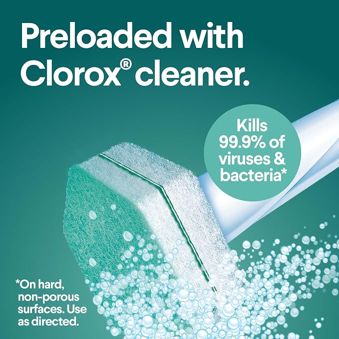 CLOROX ToiletWand Toilet Cleaner Refills, Toilet brush, Rainforest Rush, 10 Count (Pack of 6)