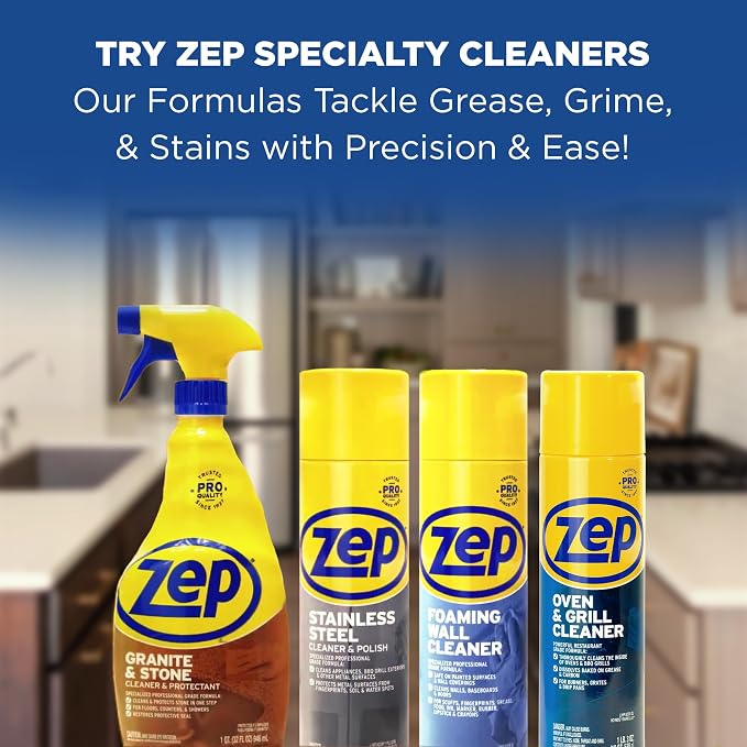 Zep Stainless Steel Cleaner and Polish 14 ounces (Case of 4) ZUSSTL14 - Protects Metal Surfaces from Fingerprints, Soil and Waterspots