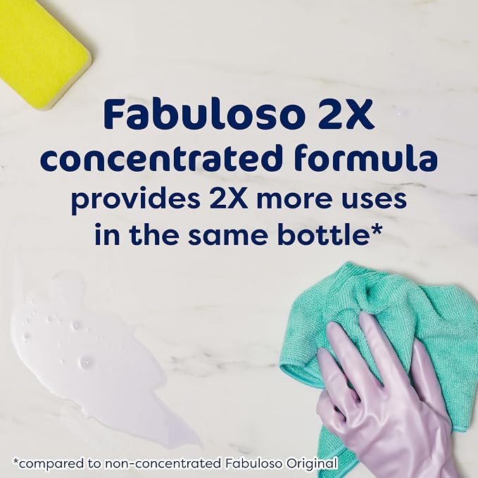 Fabuloso Multi-Purpose Cleaner and Floor Cleaner, 2X Concentrated Formula, Long-Lasting Freshness, Watermelon Scent, 56 fluid ounces
